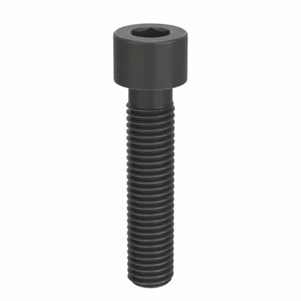 Socket Head Cap Screw: 1/4"-28 Thread Size, 1 1/8 in Lg, Std, Black Oxide, Steel, 100 PK