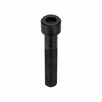 Socket Head Cap Screw: 1/4"-28 Thread Size, 1 3/8 in Lg, Std, Black Oxide, Steel, 100 PK