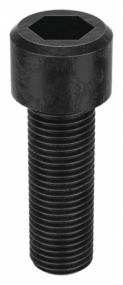 Socket Head Cap Screw: 3/8"-24 Thread Size, 1 1/8 in Lg, Std, Black Oxide, Steel, 50 PK