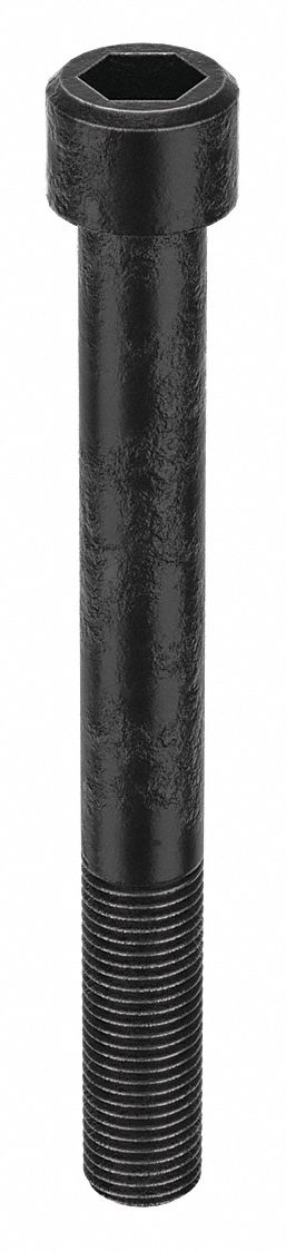 Socket Head Cap Screw: 7/16"-20 Thread Size, 4 in Lg, Std, Black Oxide, Steel, 3/8 in Drive, 5 PK