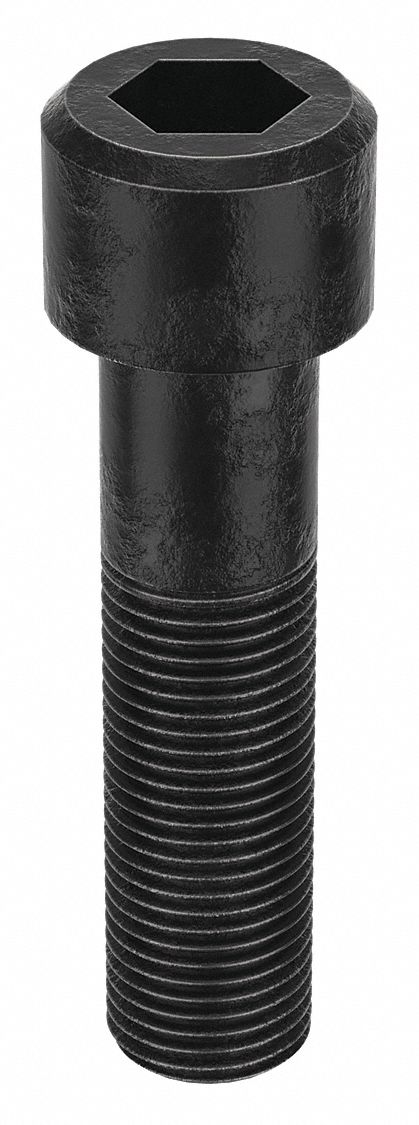 Socket Head Cap Screw: 9/16"-18 Thread Size, 2 1/4 in Lg, Std, Black Oxide, Steel, 5 PK
