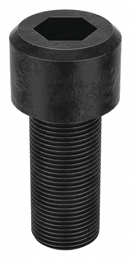 Socket Head Cap Screw: 1"-14 Thread Size, 2 1/4 in Lg, Std, Black Oxide, Steel, 1 in Head Ht, 5 PK