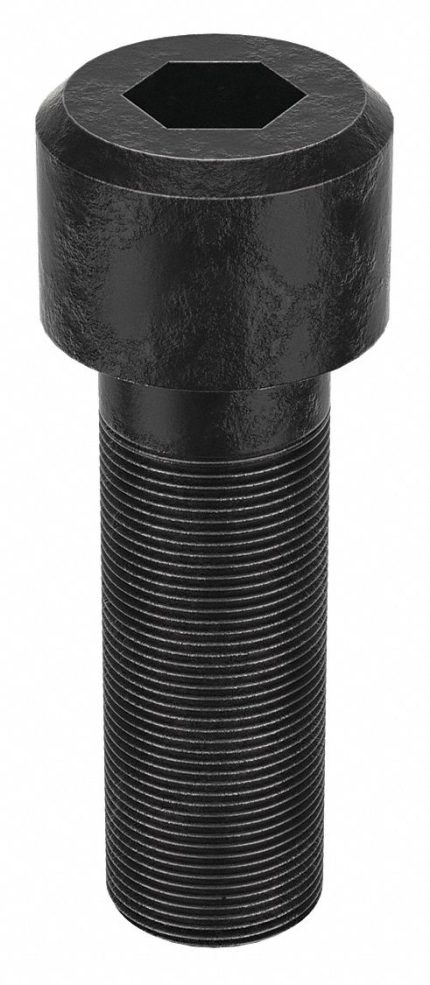 Socket Head Cap Screw: 1 1/2"-12 Thread Size, 4 1/2 in Lg, Std, Black Oxide, Steel, 1.5 in Head Ht