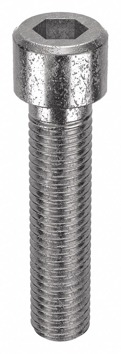 Socket Head Cap Screw: 1/4"-28 Thread Size, 1 1/8 in Lg, Std, Plain, Stainless Steel, 18-8, 100 PK