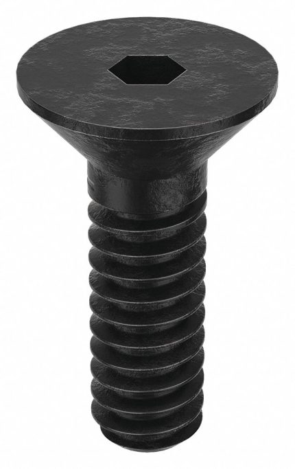 Socket Flat Head Screw: #4-40 Thread Size, 5/16 in Lg, Flat, Black Oxide, Steel, 100 PK