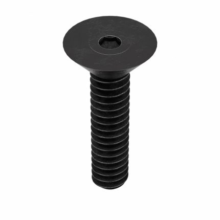 Socket Flat Head Screw: #4-40 Thread Size, 7/16 in Lg, Flat, Black Oxide, Steel, 100 PK
