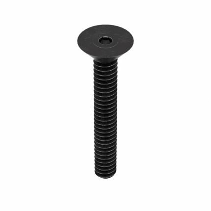 Socket Flat Head Screw: #4-40 Thread Size, 3/4 in Lg, Flat, Black Oxide, Steel, 100 PK