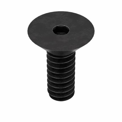 Socket Flat Head Screw: #6-32 Thread Size, 5/16 in Lg, Flat, Black Oxide, Steel, 100 PK
