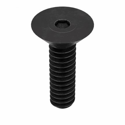 Socket Flat Head Screw: #6-32 Thread Size, 7/16 in Lg, Flat, Black Oxide, Steel, 100 PK