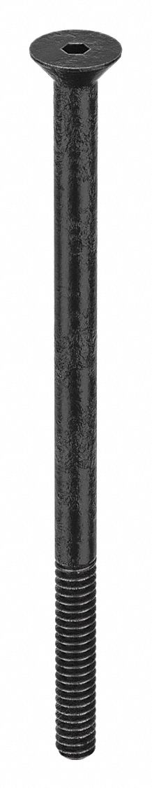 Socket Flat Head Screw: #6-32 Thread Size, 2 1/2 in Lg, Flat, Black Oxide, Steel, 100 PK