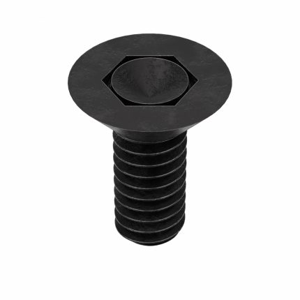 Socket Flat Head Screw: 1/4"-20 Thread Size, 1/2 in Lg, Flat, Black Oxide, Steel, 100 PK