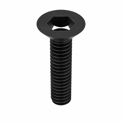 Socket Flat Head Screw: 1/4"-20 Thread Size, 1 in Lg, Flat, Black Oxide, Steel, 100 PK
