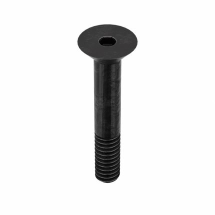 Socket Flat Head Screw: 1/4"-20 Thread Size, 1 1/2 in Lg, Flat, Black Oxide, Steel, 100 PK