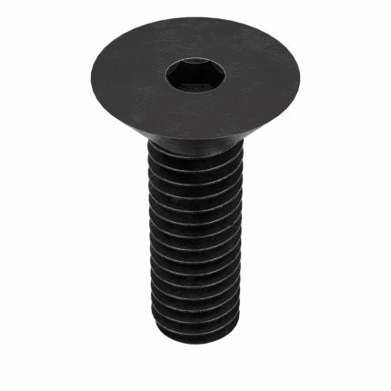 Socket Flat Head Screw: 5/16"-18 Thread Size, 7/8 in Lg, Flat, Black Oxide, Steel, 100 PK