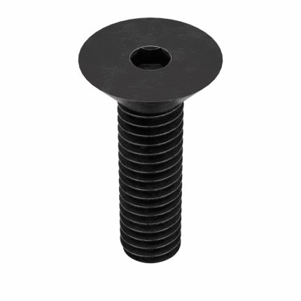 Socket Flat Head Screw: 5/16"-18 Thread Size, 1 in Lg, Flat, Black Oxide, Steel, 50 PK