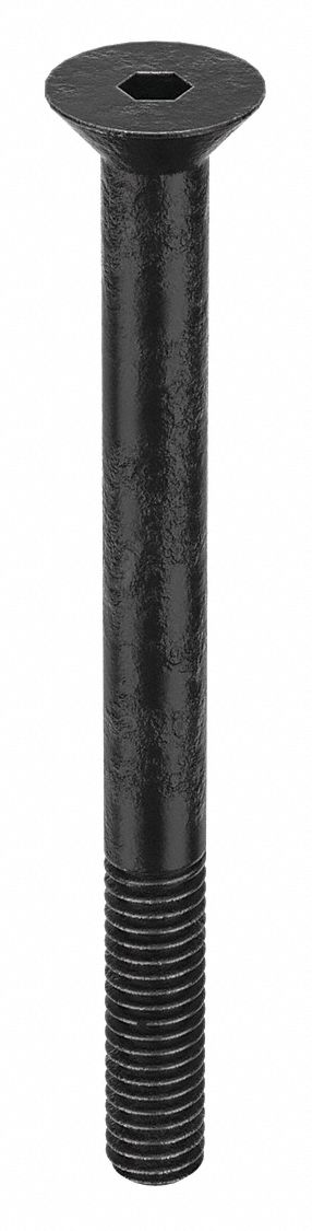 Socket Flat Head Screw: 5/16"-18 Thread Size, 3 1/2 in Lg, Flat, Black Oxide, Steel, 25 PK