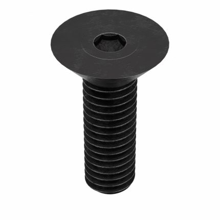 Socket Flat Head Screw: 3/8"-16 Thread Size, 7/8 in Lg, Flat, Black Oxide, Steel, 50 PK
