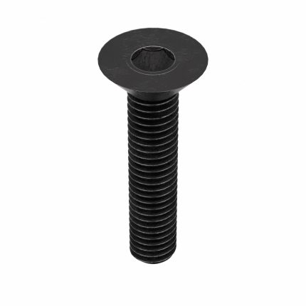 Socket Flat Head Screw: 3/8"-16 Thread Size, 1 1/2 in Lg, Flat, Black Oxide, Steel, 25 PK