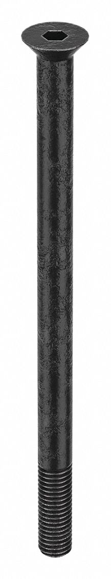 Socket Flat Head Screw: 1/2"-13 Thread Size, 8 in Lg, Flat, Black Oxide, Steel, 0.5 in Head Ht, 5 PK