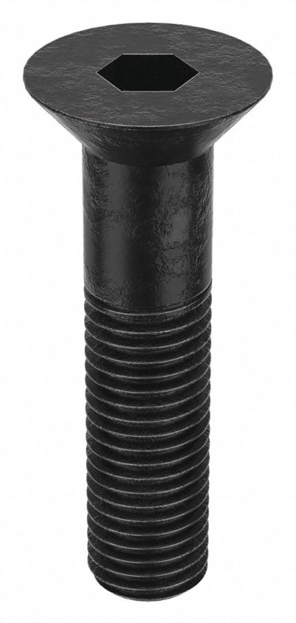 Socket Flat Head Screw: 3/4"-10 Thread Size, 3 in Lg, Flat, Black Oxide, Steel, 1/2 in Drive, 5 PK