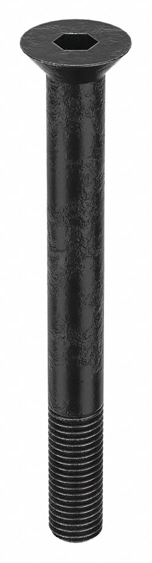 Socket Flat Head Screw: 3/4"-10 Thread Size, 7 in Lg, Flat, Black Oxide, Steel, 0.75 in Head Ht