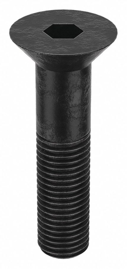 Socket Flat Head Screw: 1"-8 Thread Size, 4 in Lg, Flat, Black Oxide, Steel, 1 in Head Ht, 5 PK