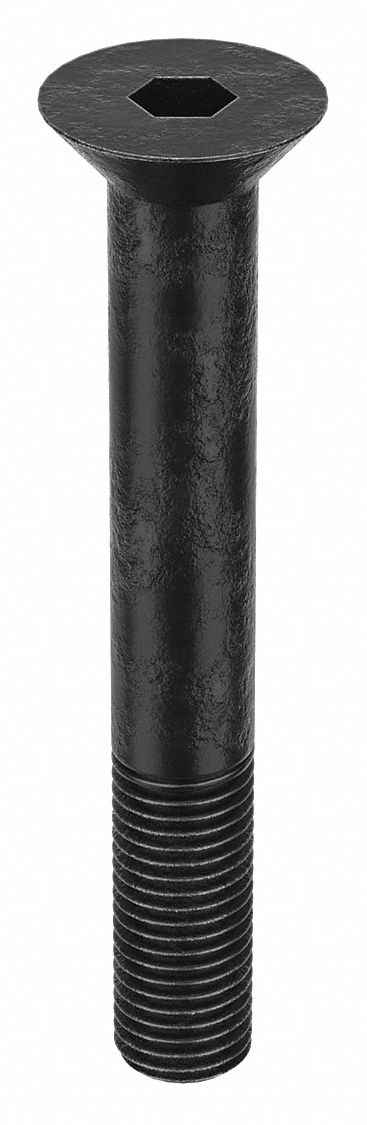 Socket Flat Head Screw: 1"-8 Thread Size, 7 in Lg, Flat, Black Oxide, Steel, 1 in Head Ht