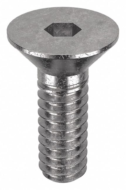 Socket Flat Head Screw: #3-48 Thread Size, 1/4 in Lg, Flat, Plain, Stainless Steel, 18-8, 100 PK