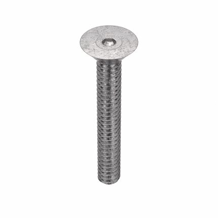 Socket Flat Head Screw: #4-40 Thread Size, 3/4 in Lg, Flat, Plain, Stainless Steel, 18-8, 100 PK