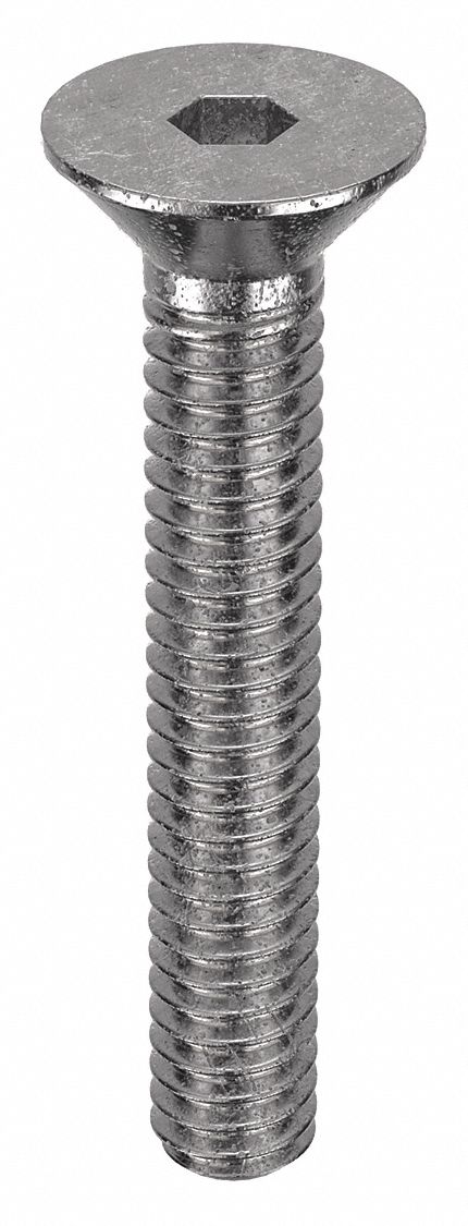 Socket Flat Head Screw: #5-40 Thread Size, 3/4 in Lg, Flat, Plain, Stainless Steel, 18-8, 100 PK