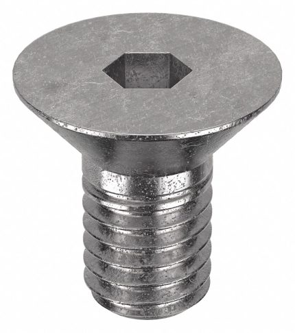 Socket Flat Head Screw: 3/8"-16 Thread Size, 1/2 in Lg, Flat, Plain, Stainless Steel, 18-8, 50 PK