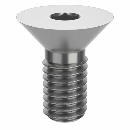 Socket Flat Head Screw: 3/8"-16 Thread Size, 7/8 in Lg, Flat, Plain, Stainless Steel, 18-8, 50 PK