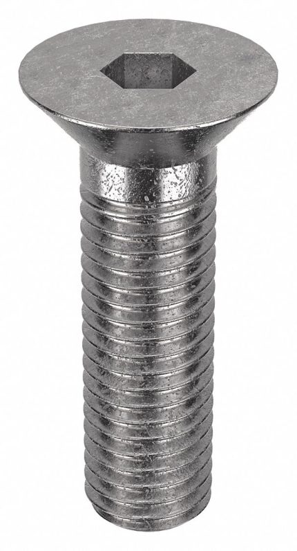 Socket Flat Head Screw: 5/8"-11 Thread Size, 2 in Lg, Flat, Plain, Stainless Steel, 18-8, 5 PK