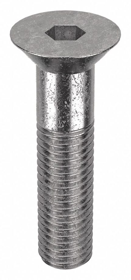 Socket Flat Head Screw: 5/8"-11 Thread Size, 2 1/2 in Lg, Flat, Plain, Stainless Steel, 18-8, 5 PK