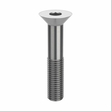 Socket Flat Head Screw: 3/4"-10 Thread Size, 4 in Lg, Flat, Plain, Stainless Steel, 18-8, 5 PK