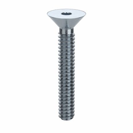 Socket Flat Head Screw: #4-40 Thread Size, 3/4 in Lg, Flat, Zinc Plated, Steel, 100 PK