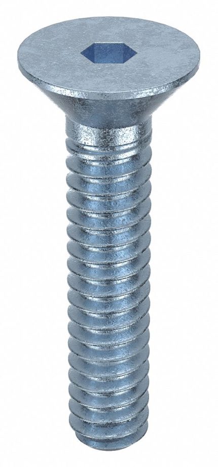 Socket Flat Head Screw: #6-32 Thread Size, 5/8 in Lg, Flat, Zinc Plated, Steel, 100 PK