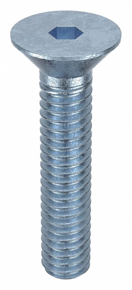 Socket Flat Head Screw: #8-32 Thread Size, 3/4 in Lg, Flat, Zinc Plated, Steel, 100 PK