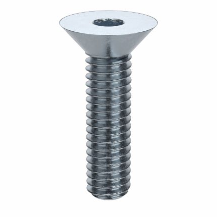Socket Flat Head Screw: 5/16"-18 Thread Size, 1 1/4 in Lg, Flat, Zinc Plated, Steel, 50 PK