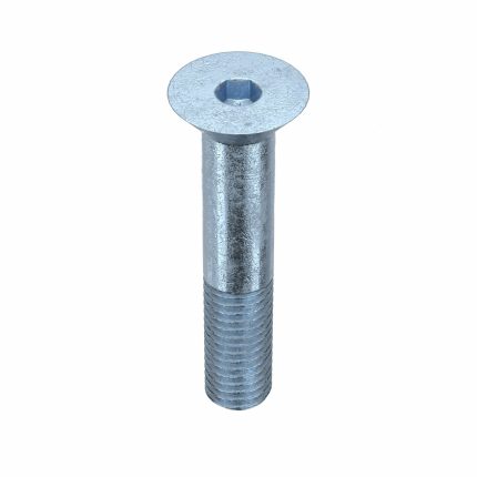 Socket Flat Head Screw: 1/2"-13 Thread Size, 2 1/2 in Lg, Flat, Zinc Plated, Steel, 10 PK