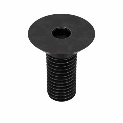 Socket Flat Head Screw: 1/4"-28 Thread Size, 1/2 in Lg, Flat, Black Oxide, Steel, 100 PK