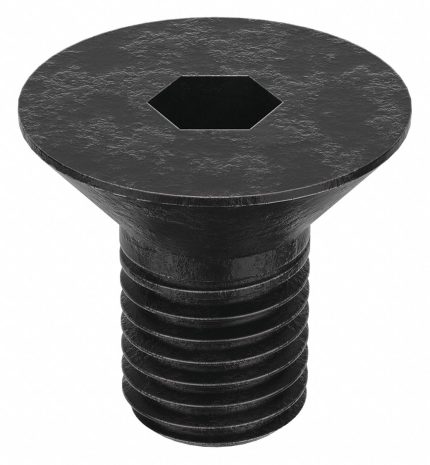 Socket Flat Head Screw: 5/16"-24 Thread Size, 3/8 in Lg, Flat, Black Oxide, Steel, 100 PK