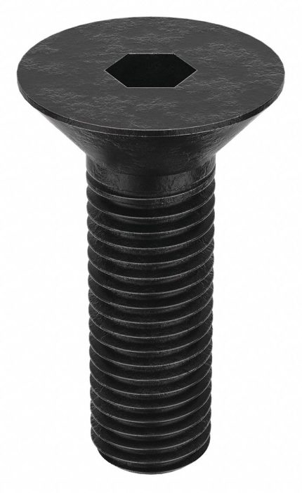 Socket Flat Head Screw: 5/16"-24 Thread Size, 7/8 in Lg, Flat, Black Oxide, Steel, 100 PK