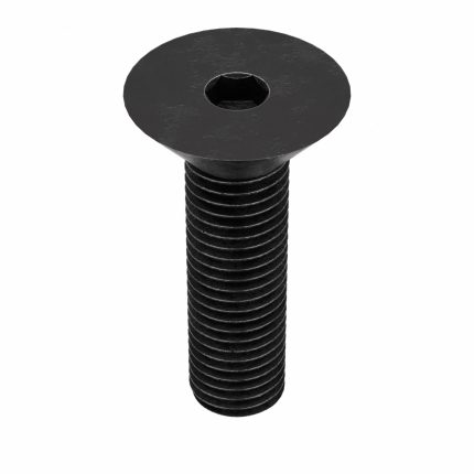 Socket Flat Head Screw: 5/16"-24 Thread Size, 1 in Lg, Flat, Black Oxide, Steel, 50 PK