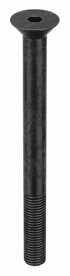 Socket Flat Head Screw: 5/16"-24 Thread Size, 3 1/2 in Lg, Flat, Black Oxide, Steel, 25 PK