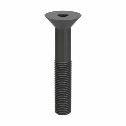 Socket Flat Head Screw: 3/8"-24 Thread Size, 2 1/4 in Lg, Flat, Black Oxide, Steel, 25 PK