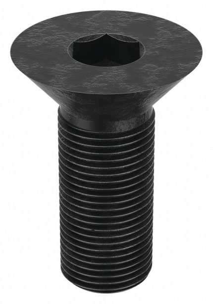 Socket Flat Head Screw: 3/4"-16 Thread Size, 2 in Lg, Flat, Black Oxide, Steel, 1/2 in Drive, 5 PK