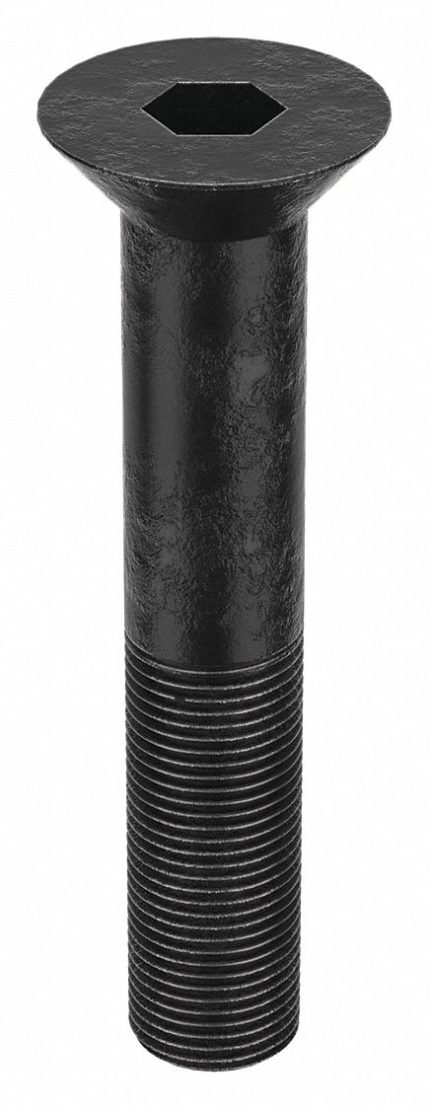 Socket Flat Head Screw: 3/4"-16 Thread Size, 4 in Lg, Flat, Black Oxide, Steel, 1/2 in Drive, 5 PK