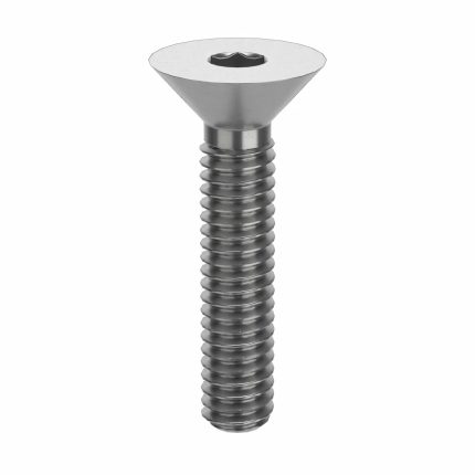 Socket Flat Head Screw: #1-72 Thread Size, 3/8 in Lg, Flat, Plain, Stainless Steel, 18-8, 100 PK