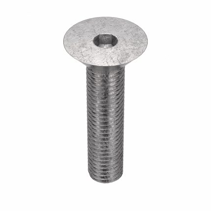 Socket Flat Head Screw: 1/4"-28 Thread Size, 1 in Lg, Flat, Plain, Stainless Steel, 18-8, 100 PK
